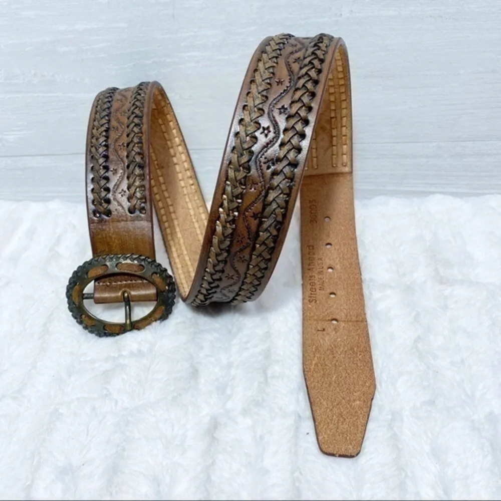 Streets Ahead genuine leather belt Size L Color Brown